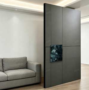Aluminum Pivot Entry Door with Marble Inlay