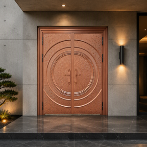 Luxury Villa Main Entrance Double Opening Steel Zinc Alloy Security Doors