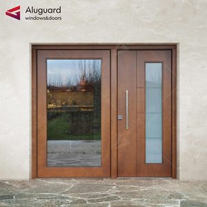 Modern Villa Aluminum Alloy Entry Front Doors with Metallic Design Exterior Use