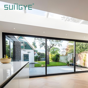 SUNGYE AS2047 NFRC Panoramic Sliding Door Slim Aluminum Frame Double Tempered Glass Hurricane Impact Patio Entry Door