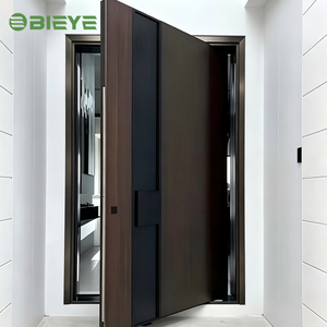 Hurricane Resistant Aluminum Offset Pivot Door Sealed Structure for Coastal Villa Exterior Construction