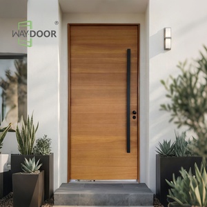 Custom Flush Oversized Front Entry Doors For Houses Heavy Duty Entrance Security Mahogany Oak Solid Wood Pivot Exterior Door
