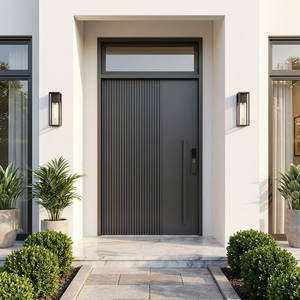 Modern Large Wrought Iron Pivot Door Entry Custom Design Security Anti-Theft Door