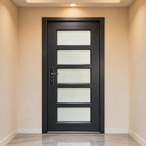 Customizable Tempered Glass Main Doors Security Entrance Steel Door Metal Front for Residence