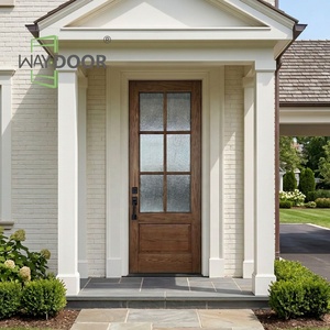 Soundproof Solid Wood Door with 6 Glass Panels