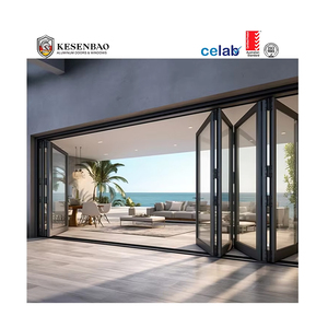 Exterior Large Partition Bi-Fold Door Double Glazed Aluminium Folding Glass Door