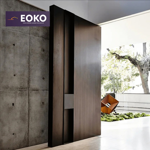 EOKO Custom Wooden Grain Front Entry Security Aluminum Decorous Pivot Door