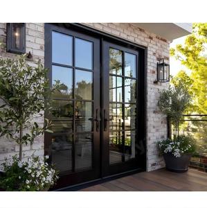 XIYATECH Waterproof Hurricane Impact Thermal Break Front Double Glass Aluminum French Door