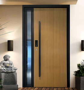 Luxury Villa Apartment Entry Anti-theft Aluminum Front Exterior Door Electric Side Opening Modern Design for Residential Use