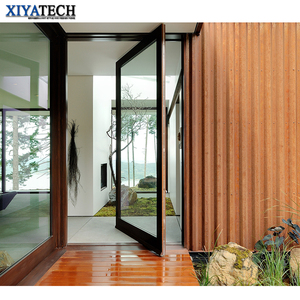 XIYATECH Pivot Door Supplier Entrance Security Exterior Mian Door Aluminium Profile Custom Tempered Glass