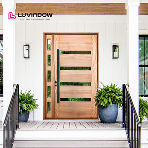 American Wooden Main Door Design Front Doors for Houses Modern TEAK OAK Solid Wood Commercial Entry Door
