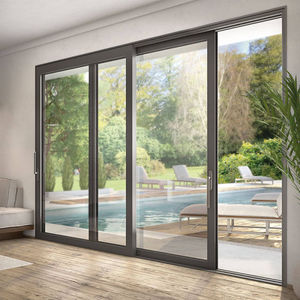 Florida Miami-Dade Approved Luxury Aluminum Double Glass Sliding Entry Door