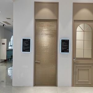 Slim Frame Laminated Glass Security Door Impact Proof Metal with Minimalist Design for Kitchen & Bathroom