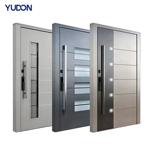 Luxury American Design Exterior Pivot Entrance Door Zinc Alloy Anti-Theft Fireproof Bulletproof Glass Door