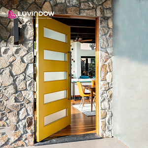 Modern Aesthetic Long Term Durability Low Maintenance Thermal Break Aluminum Pivot Door for Luxury Villa Entrance