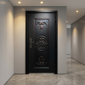 High End Pivot Armored Security Door Smart Digital Lock Anti Drill Anti Pry Modern Villa Exterior Main Entrance Door
