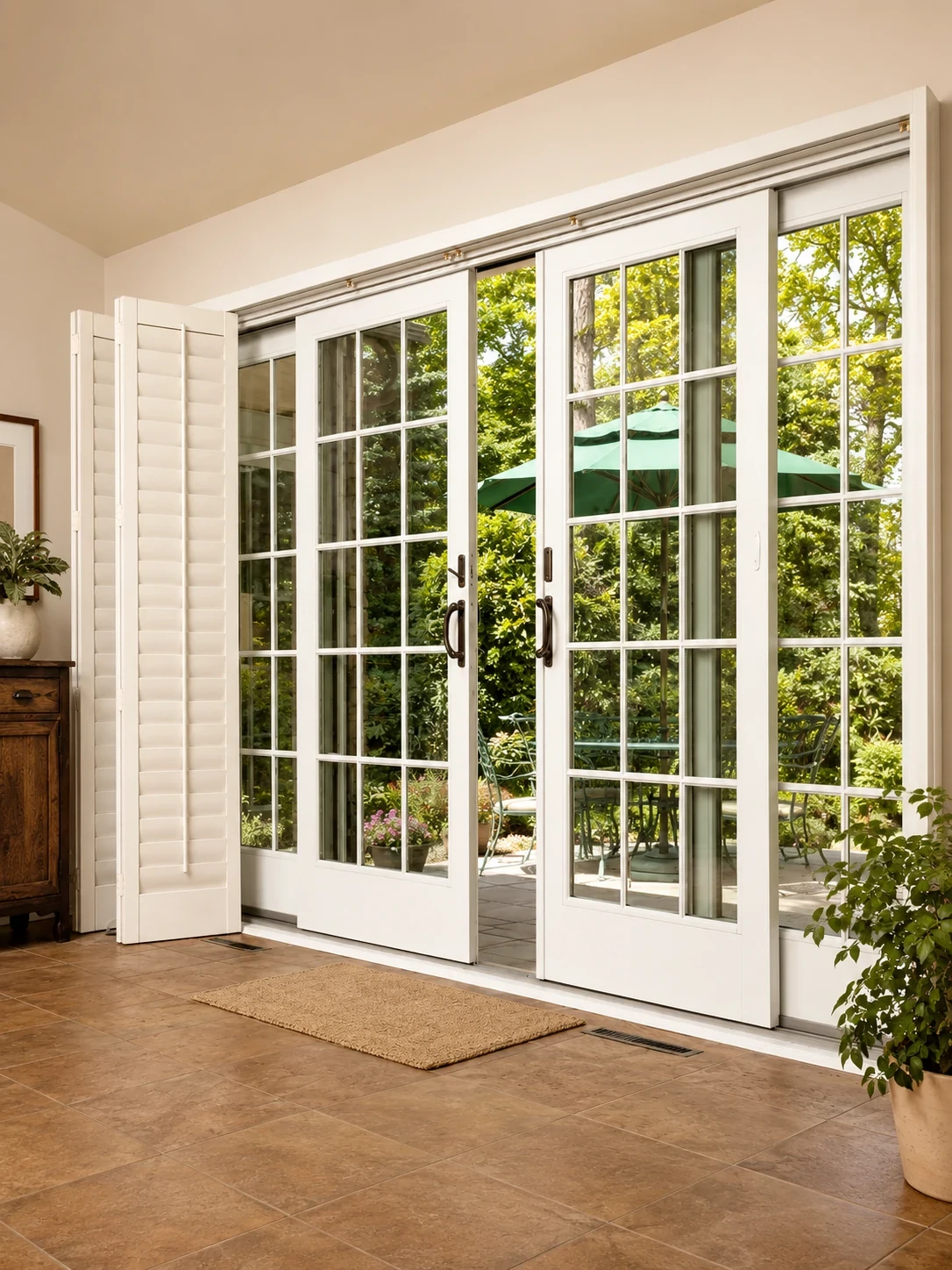 White aluminum French patio doors