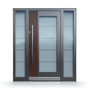 Modern Minimalist Aluminum Entrance Door Security Swing Open Style