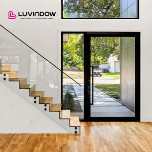 Modern Style Main Entrance Door Heat Insulated Aluminum Glass Pivot Door