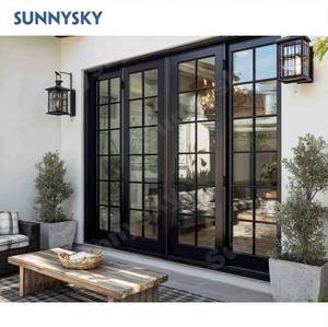 Residential Outdoor Main Entrance Doors Commercial Exterior Aluminum Double Glazed Swing Door