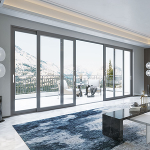 Hurricane Resistant Modern Aluminum Sliding Double Glazed Door
